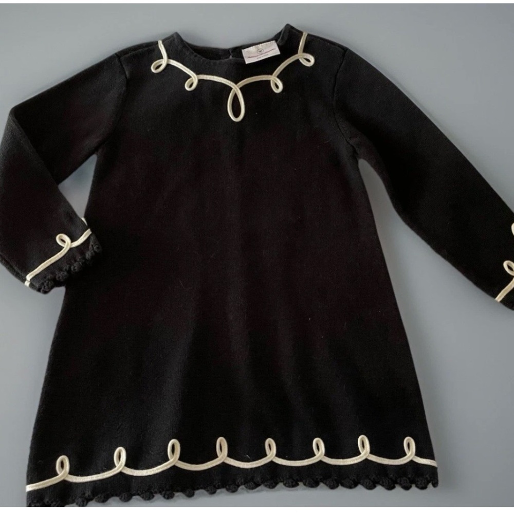 Hanna Andersson Black Dress with Cream Details